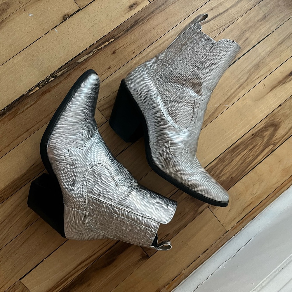 Silver Cowboy Boots
